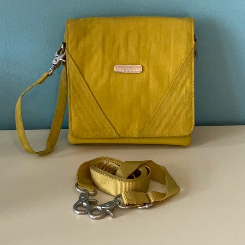 Baggalini Divided Crossbody Bag with Two Straps.
